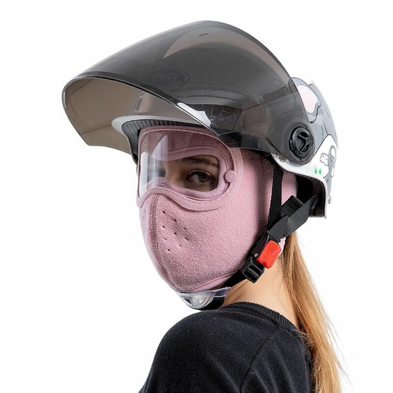 Máscara facial de lã respirável com protetores oculares para homens e mulheres, escudo de proteção para ciclismo e esqui, lente antinevoeiro, máscaras quentes, moda inverno