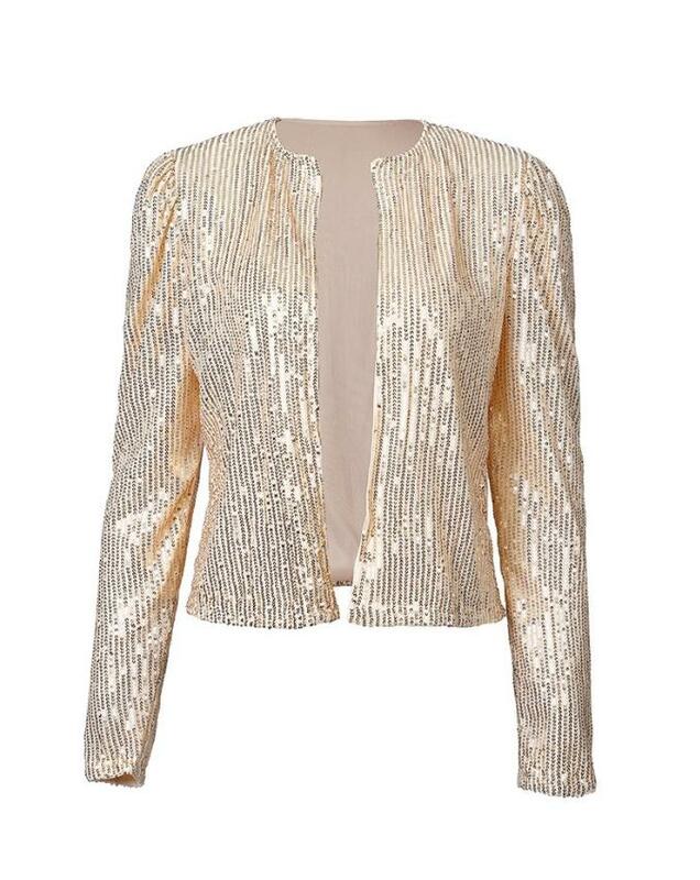 Cardigan per abiti da donna 2023 giacche invernali con paillettes Glitter manica lunga aperto davanti cappotto con paillettes giacche eleganti vestiti da donna