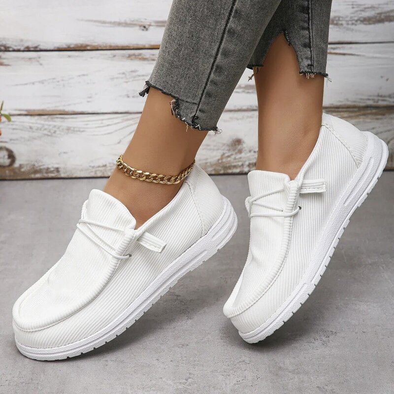 Sepatu kanvas wanita Sneakers kasual musim panas sepatu Platform loafer kain Breathable sepatu desainer wanita Zapatos De Mujer
