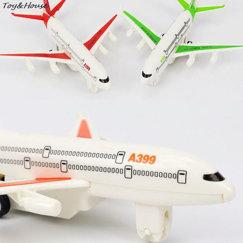 1Pc Rebound Vliegtuig Decoratie Luchtbus Model Kinderen Kinderen Fashing Passagiersvliegtuig Speelgoed Passagiersmodel