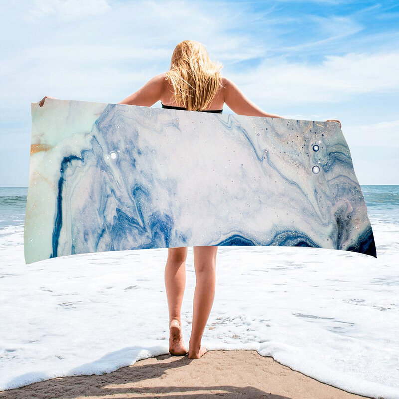 Kwadratowy ręcznik plażowy damski nadruk ręcznik z mikrofibry szal nadmorski wakacje pływanie wypoczynek moda ubrania plażowe wiosną i latem