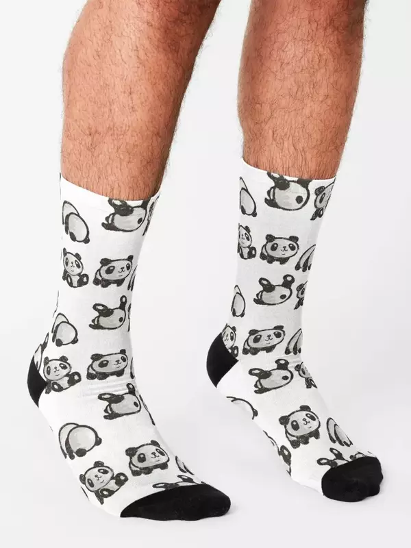 Calcetines antideslizantes de panda rodante para hombre y mujer, medias cálidas de invierno para fútbol y Año Nuevo