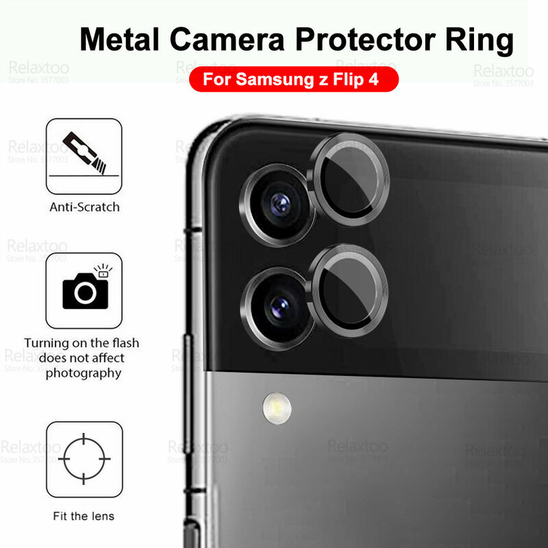 3d curvo caso protetor de câmera de metal para samsung galaxy z filp 4 filp4 samung zfilp4 zfilp 4 5g lente traseira capa de vidro temperado