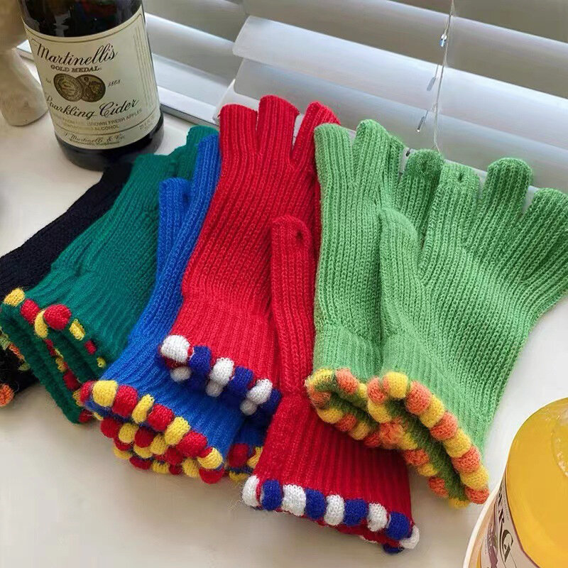 Nuovi guanti Touch Screen per giocare con le donne del telefono inverno addensare guanti elasticizzati lavorati a maglia caldi guanti da sci all'aperto con dita intere Y2K