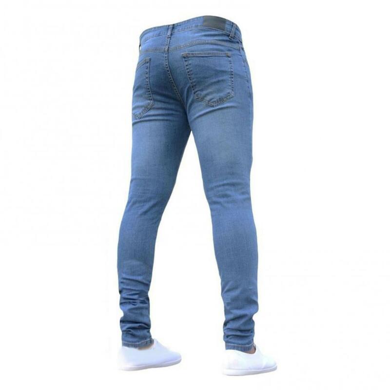 Długa obcisła spodnie do fitnessu jeansowe spodnie męskie dżinsy w rozmiarze Skinny legginsy jesienno-zimowe