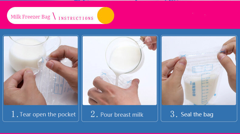 30 Pieces 250ml Milk Freezer Bags Mother Milk Baby Food Storage Breast Milk Storage Bag BPA Free Baby Safe Feeding Bags Feeding