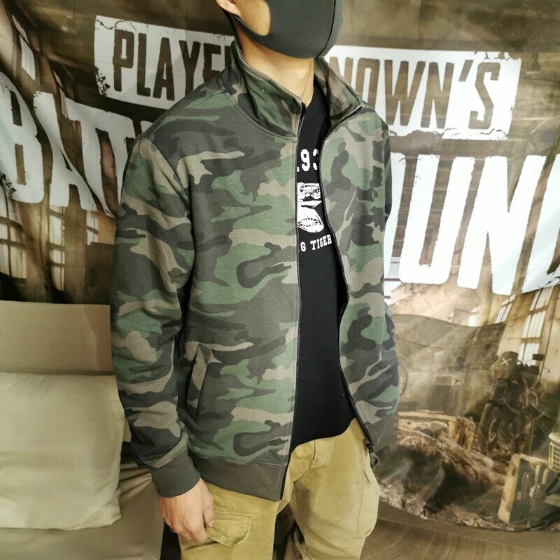 Spring New Men's Casual Outerwear Camouflage Hooded Body-Fitting Sweater Vintage Style Cardigan Fashion Knitted Jacket