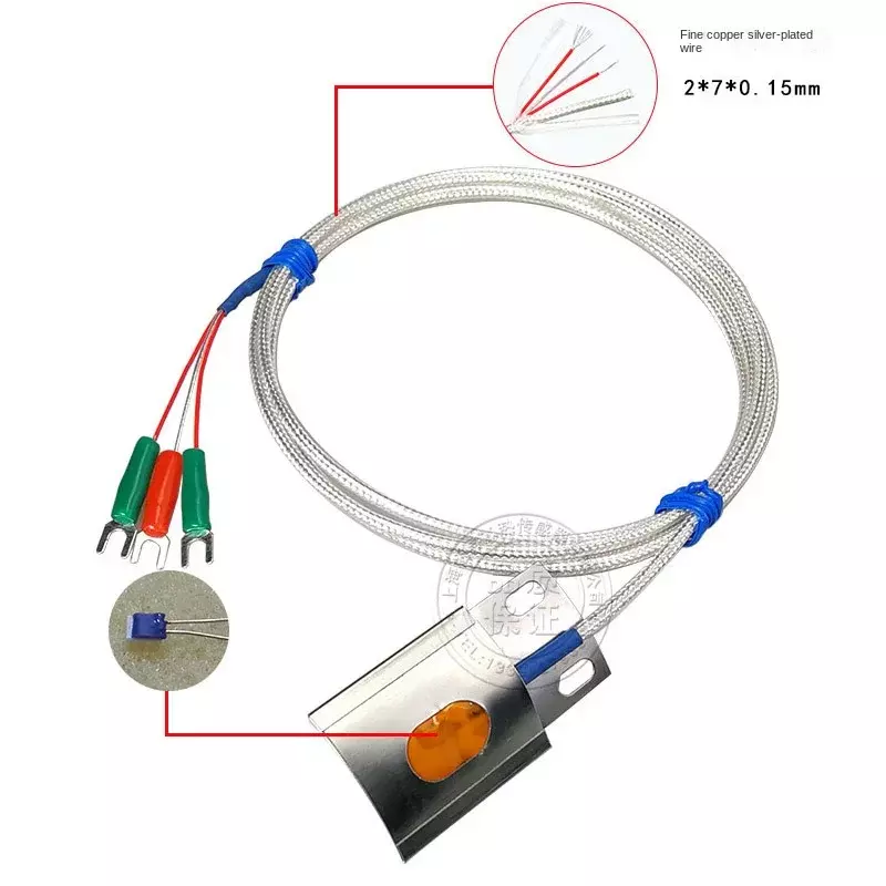 Pt100 Sensor Suhu Termistor Platinum Ubin Busur untuk Pipa Penyelidikan Suhu Terpasang Di Permukaan Silinder