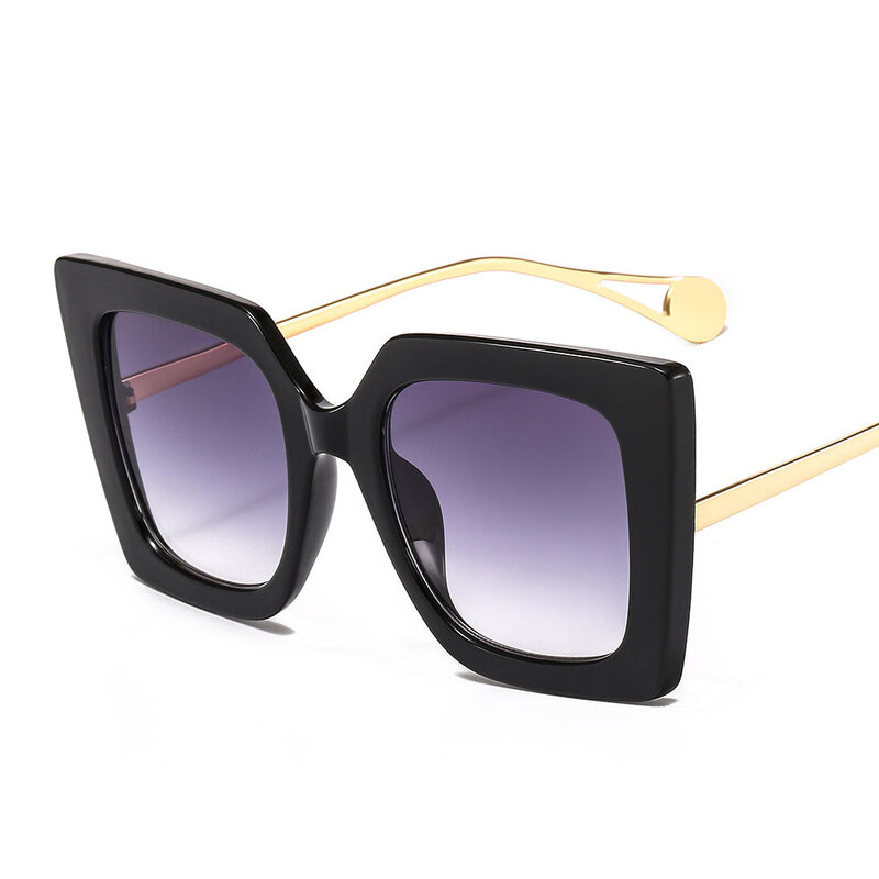 Luxe Gepolariseerde Vrouwen Oversized Vierkante Zonnebril Mode Retro Retro Brillen Uv400 Bescherming Gespiegelde Zonnebril