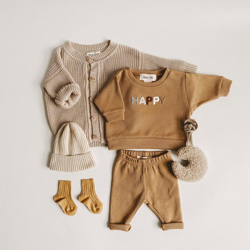 Ensemble sweat + pantalon pour bébé fille et garçon, tenue imbibée pour nouveau-né, accessoires de costume, mode printemps 2024
