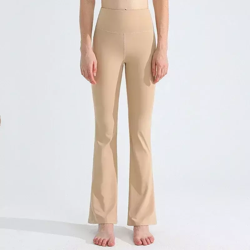 Calças de ioga lulu-cintura alta para mulheres, leggings super elásticas para treino, leggings lared para academia, corrida, slim fit, calças flare