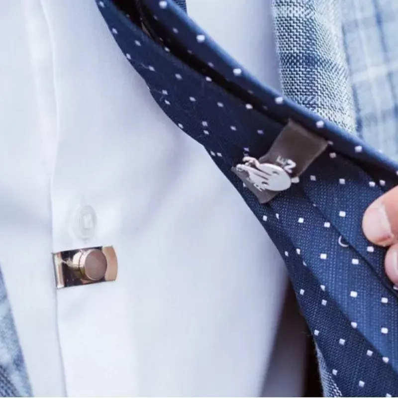Clipe de Gravata Magnético Invisível para Homens, Fixo Automático, Aço Inoxidável, Camisa de Metal Clipes, Acessórios Criativos para Jóias, Presentes