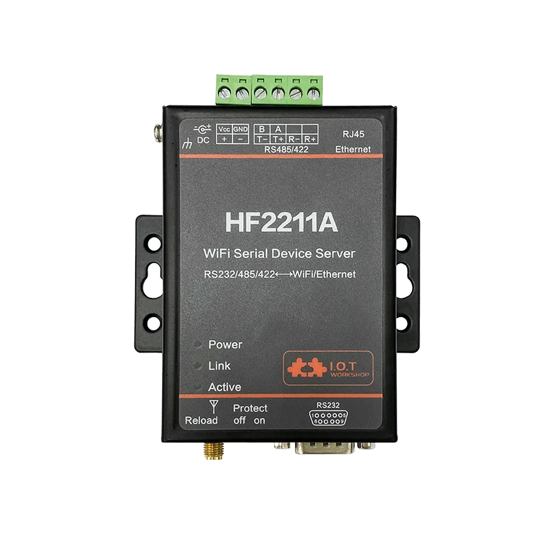 Juego completo de convertidor serie HF2211 A WiFi, RS232/RS485/RS422 A WiFi/Ethernet para transmisión de datos de automatización Industrial, HF2211A