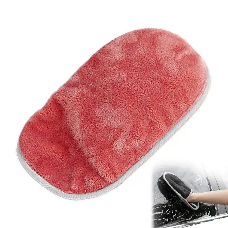 Wash Mitts For Car Washing Super Absorbent Coral Velvet Car Mitt Wash Pad Scratch-Free Cleaning Mitts 1pc No Linting For Washing