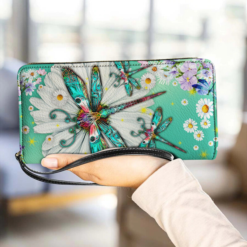 Monedero de cuero PU con estampado de mariposa para mujer, mini monedero personalizado pintado, Popular