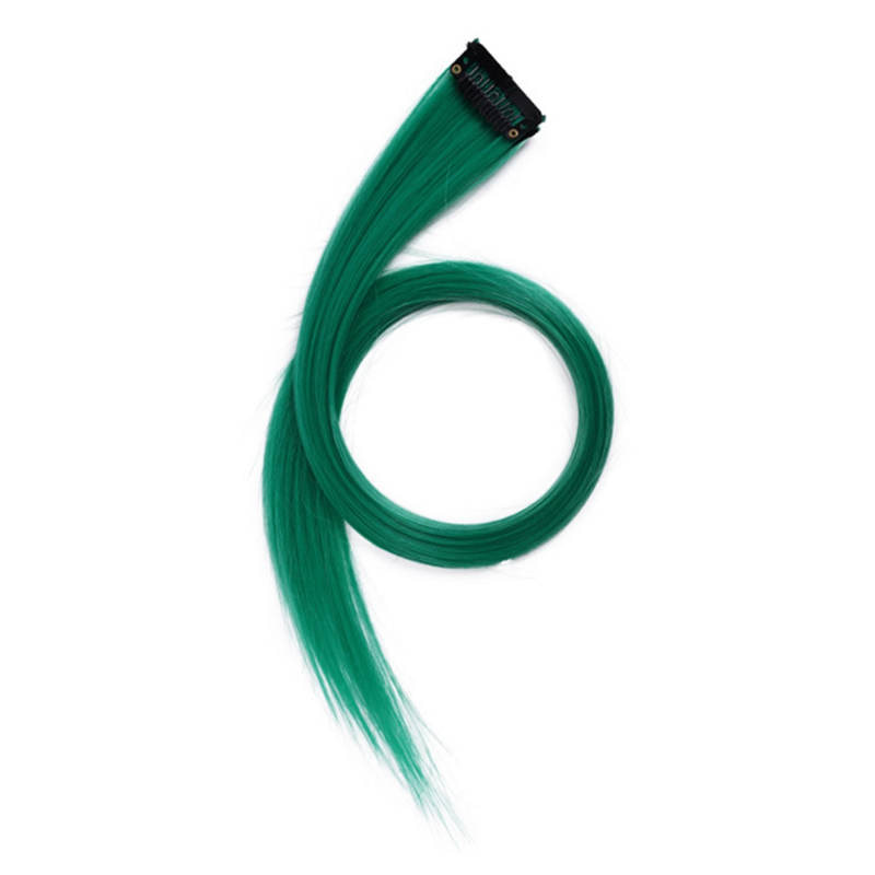 Regenboog Gemarkeerd Haarverlenging Haarspeld Lange Steil Haar Clip Trimbaar Voor Meisje Haar Vals Haar 3,2X55Cm