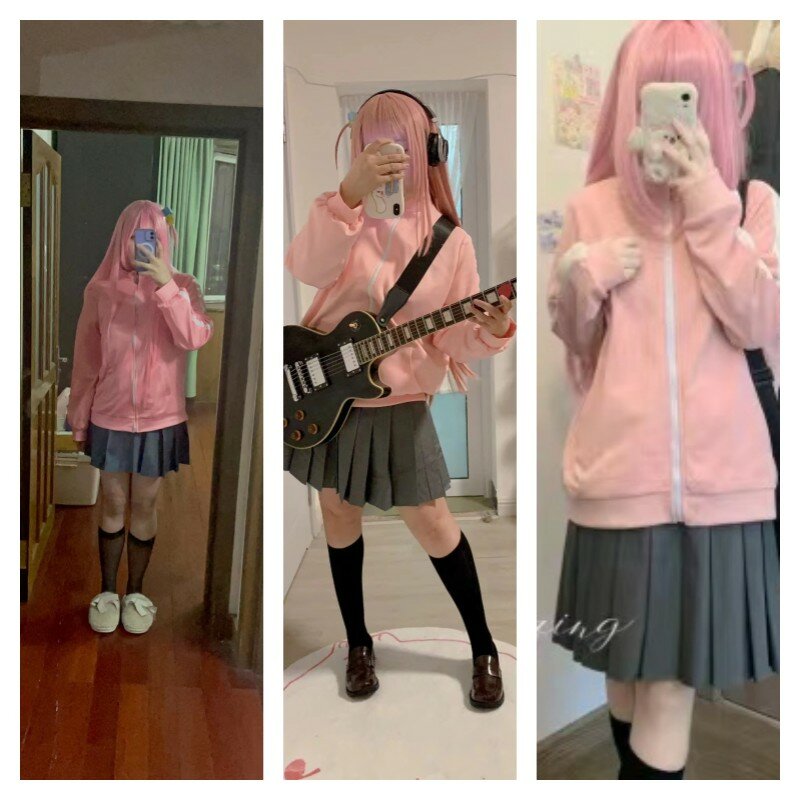 Gogtou-女性のためのコスプレユニフォーム,日本の漫画のキャラクターコスチューム,ピンクのジャケット,ハロウィーン,アニメ