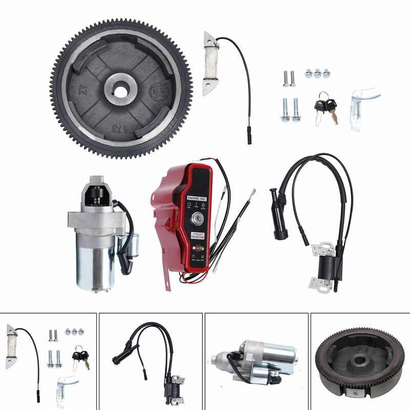 Electric Start Kit Starter Motor Flywheel Switch Fit For Honda GX240 8HP/GX270 9HP Car Accessory