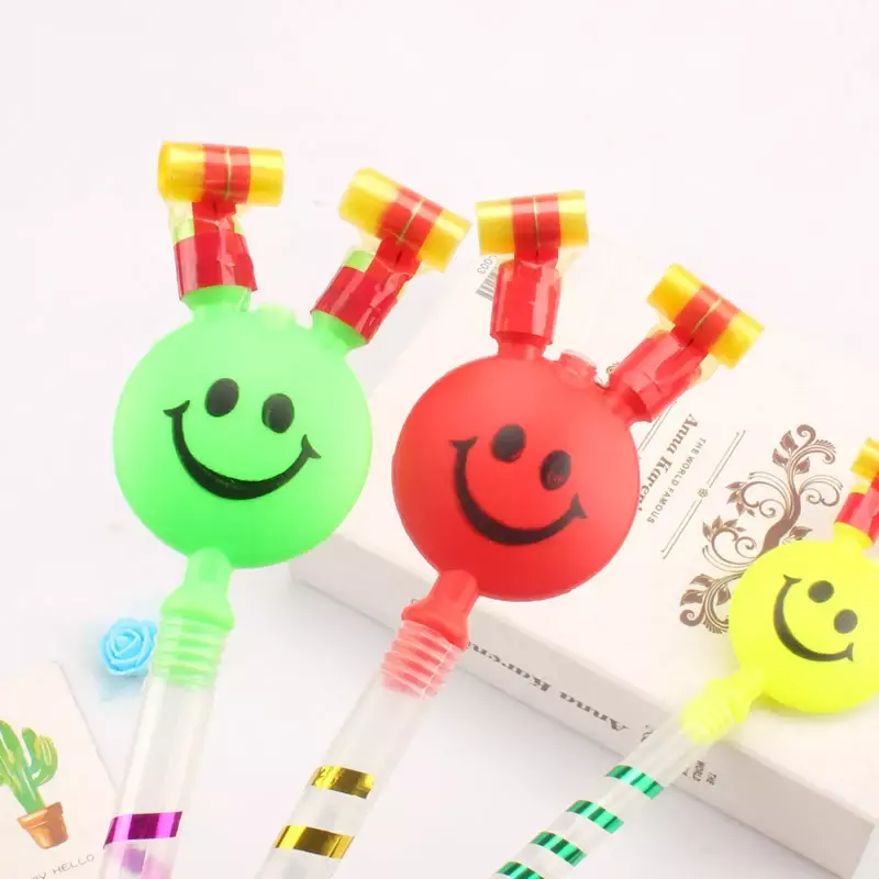 3Pcs Kids Large Whistle Long Nose Blow Cage Children Whistle Birthday Party Cheer Blow Treat Children Birthday Present Gift