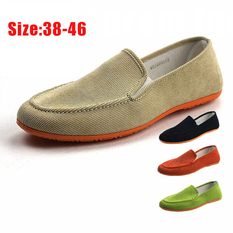 2024 Cheap Old Trendy Vintage Dad Driving Shoes Flat Stylish Loafers Males Casual Canvas Sneakers Plus Size Men Trekking Shoes