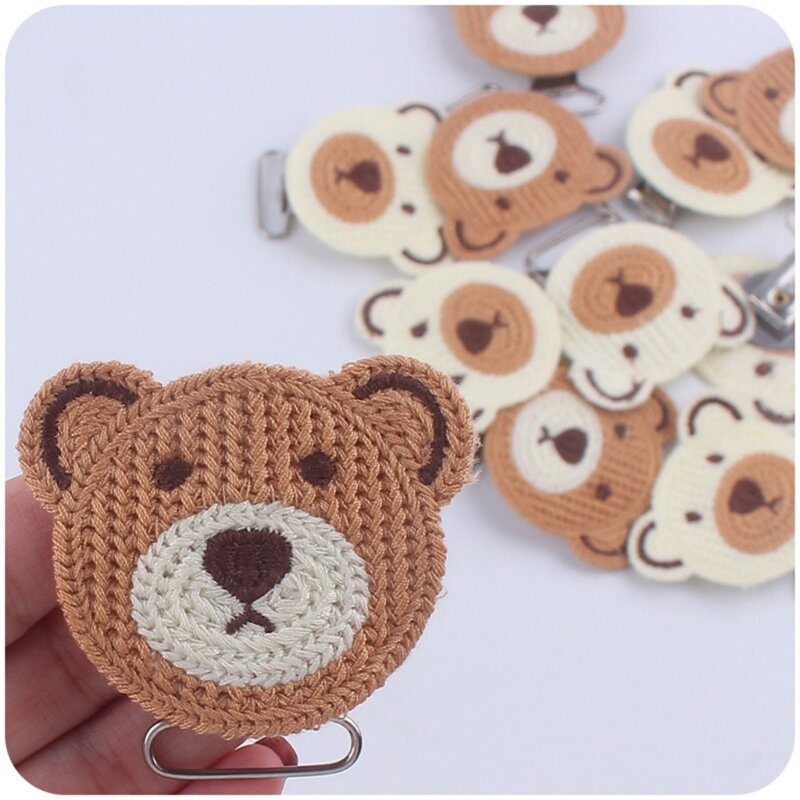 Cartoon Bear Pacifier Clips Suspender Clips Charm DIY Pacifier Holder Clips