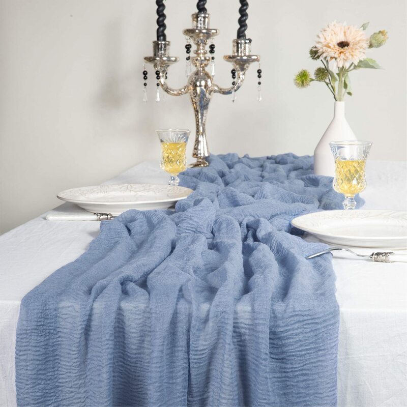 Hellgrüne Gaze Hochzeit Tisch läufer, leichte und elegante Bauernhaus Dekor, perfekt für Geburtstags feier Home Küche Dekoration