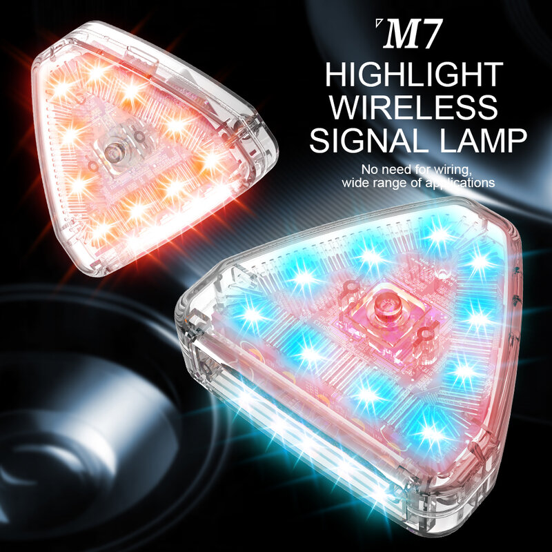 Nieuwe M7 Driehoek Waarschuwing Strobe Licht Met Afstandsbediening Externe Gemodificeerde Lichte Auto En Motorfiets Elektrisch Decoratief Licht