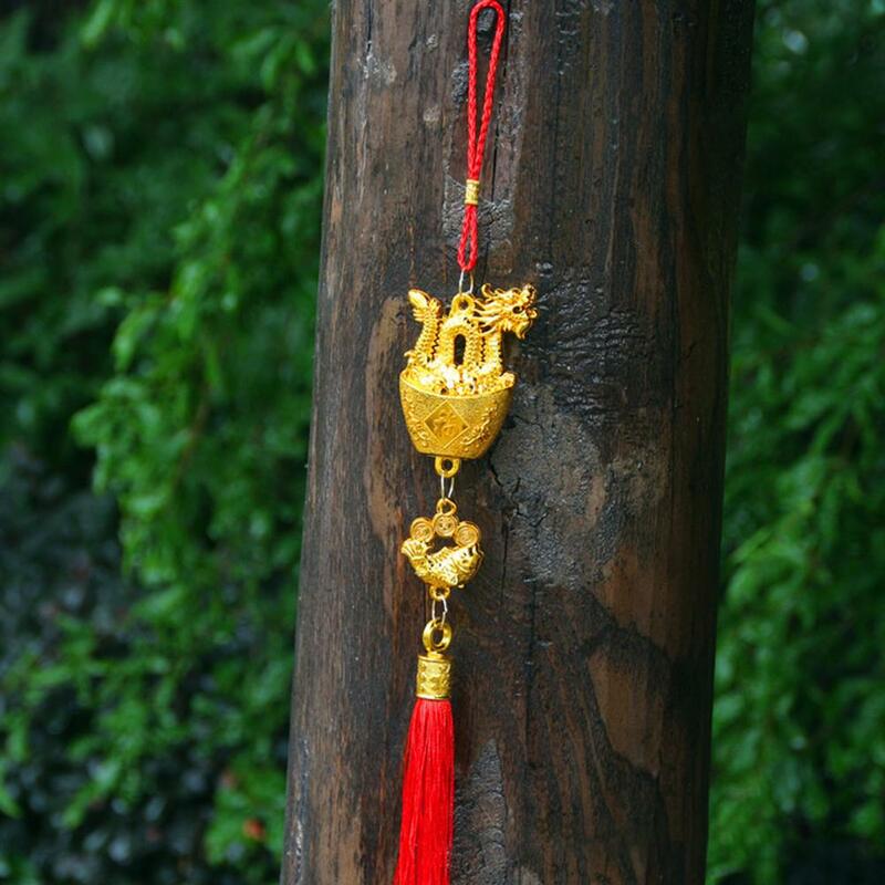 Pingente chinês do dragão do zodíaco, seguro ambientalmente, decoração do borla do ano novo para a casa e a fortuna