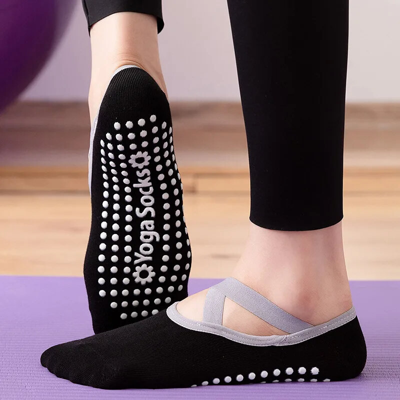 Calcetines de silicona antideslizantes para mujer, medias deportivas transpirables con espalda descubierta para Yoga, Ballet y Pilates, 1 par