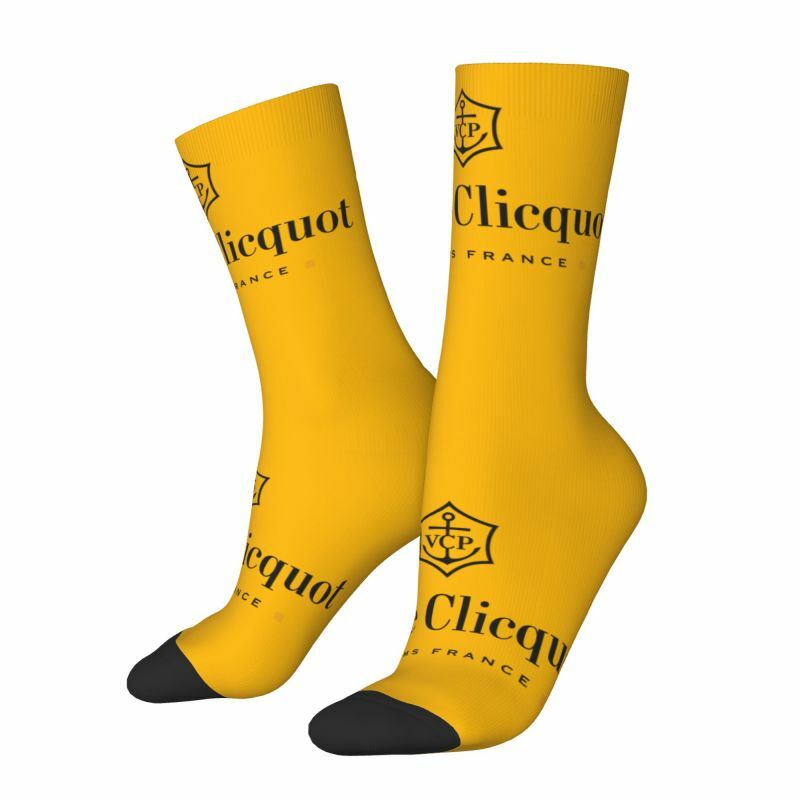 Cool Printing Crew Socks para homens e mulheres, França champanhe, verão, outono, inverno, estiramento