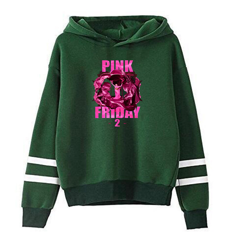 Nicki Minaj-Sudadera con capucha para hombre y mujer, ropa de calle con mangas paralelas sin bolsillos, álbum de viernes 2, color rosa