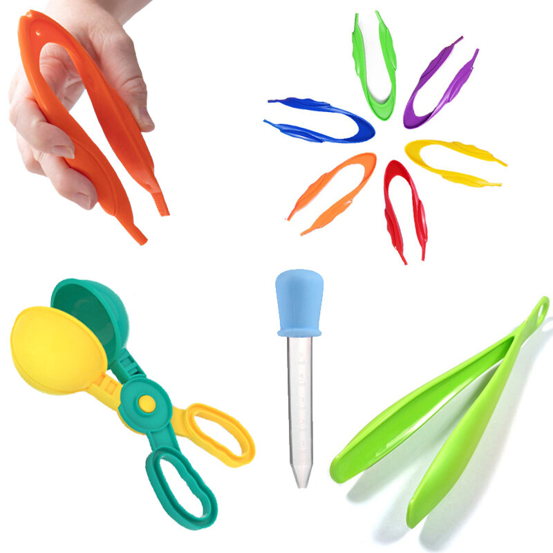 1/4pcs Kids Drop Scoop Clip pinzette giocattoli Fine Motor Skill Training Tool Set Montessori Early Learning Education Toys Toddler