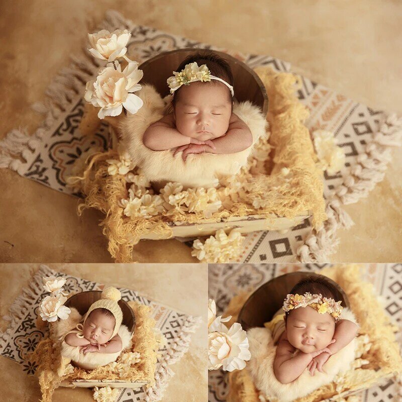 0-1 miesięcy fotografia dla noworodków rekwizyty akcesoria pluszowa piłka kapelusz królik koc rekwizyty Studio fotografowanie dekoracja