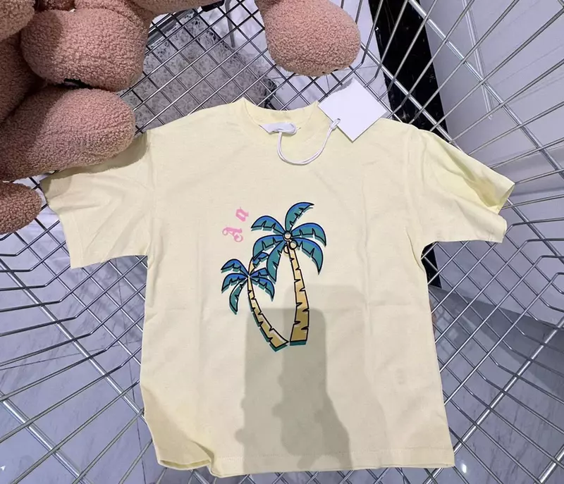 Camiseta con estampado de dibujos animados para niños y niñas, camisa fresca con patrón de árbol bonito, camisetas cortas de verano, nueva moda