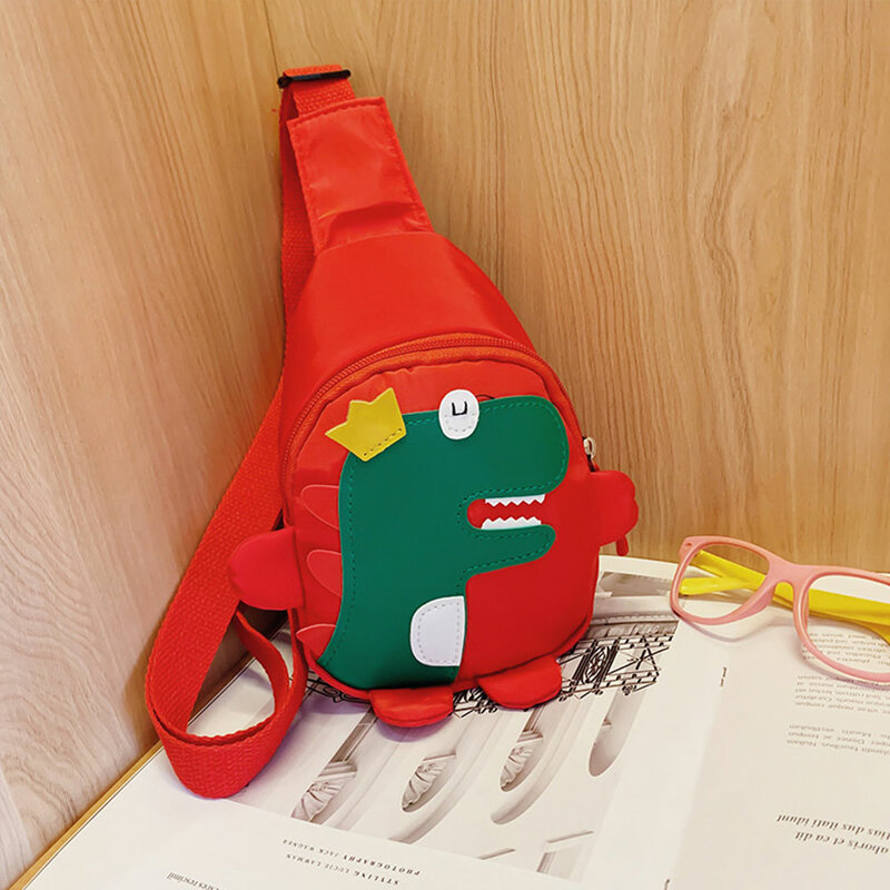 1pc Kinder Brusttasche 2024 neu stilvoll mit Dinosaurier Druck Dekoration Pu Material süß für 2-6 Jahre alten Jungen Mädchen Spielzeug Taschen