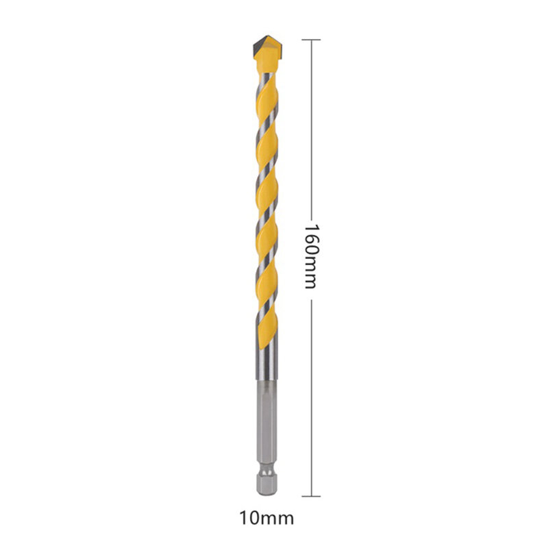 Электрическая дрель, насадка для ручной дрели, карбид вольфрама, износостойкая желтая, 1 шт., 1/4 дюйма, шестигранный хвостовик, 160 мм, прочная