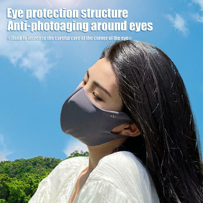 Ice InjU dissolve-Masque de protection solaire pour femme, respirant, anti-UV, cyclisme, couvre visage, extérieur, réglable, 2024