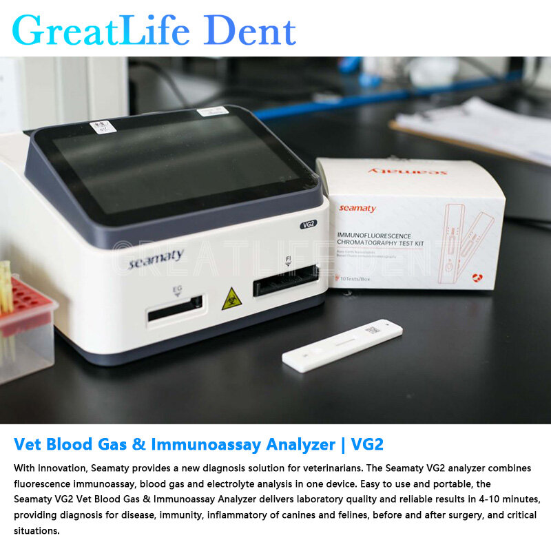 GreatLife Dent SEAMATY VG2 POCT Portable Automatic Animal Electrolyte Immunoassay Analyzer Blood Gas Vet Progesterone MSLDBA20