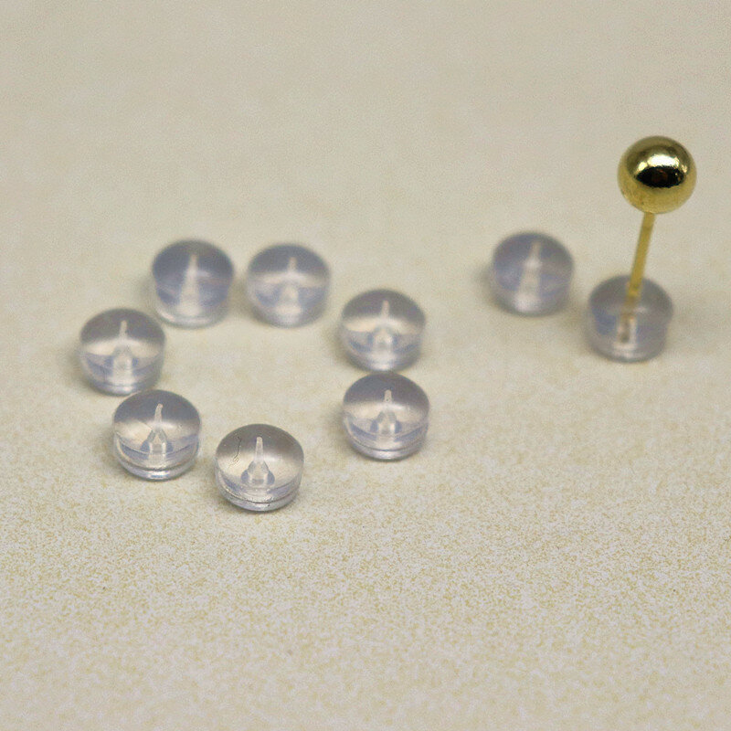 Parte posterior de pendiente con silicona, accesorios de bricolaje para la fabricación de joyas, componentes, poste de pendiente, 1 par