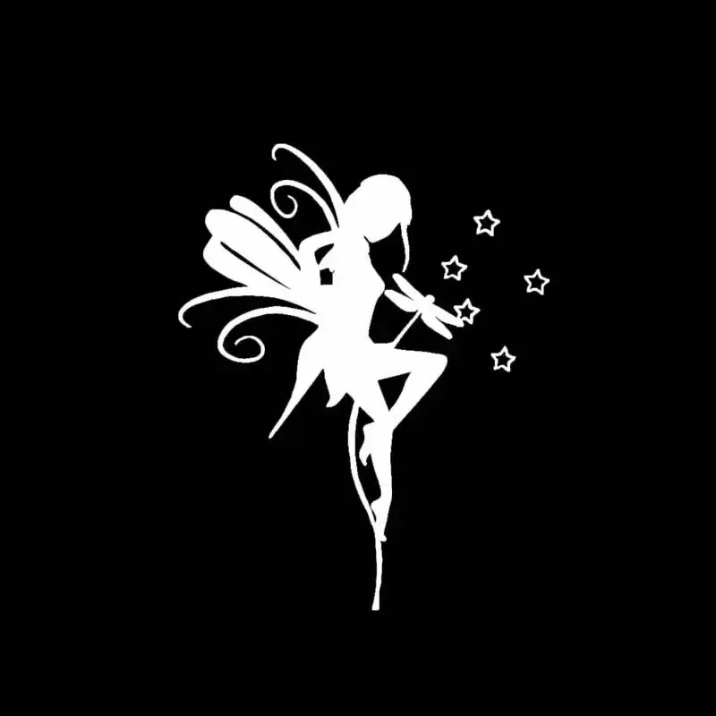 Silhoutte Holy 아름다운 요정 소녀 카비닐 데칼, 인기 패션 스타일 자동차 스티커, 10.3cm x 13cm