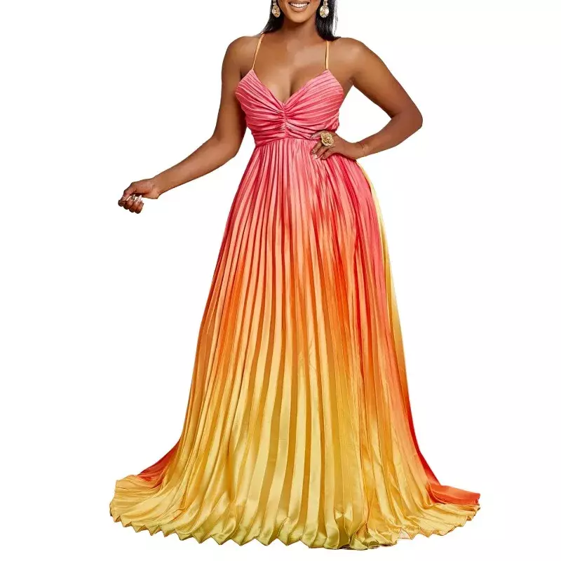 African Wedding Party Dresses for Women Summer African Sexy V-neck Sleeveless Evening Long Maxi Dress Dashiki African Clothing