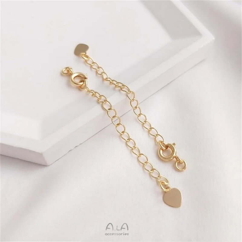 Tail Chain 14K Gold Wrapped Extension Chain Handcrafted Material DIY Bracelet Necklace Closing Spring Buckle Accessories B777