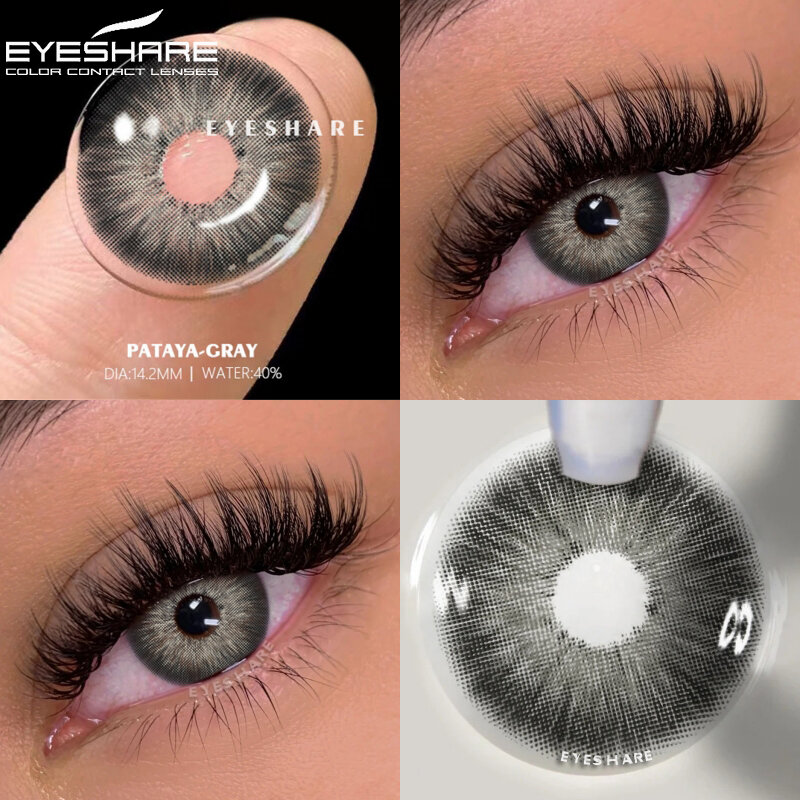 Eyeshare 2個ナチュラルカラーコンタクトレンズ目グレーコンタクトレンズ毎年ファッションブルーコンタクトレンズ色のアイコンタクト
