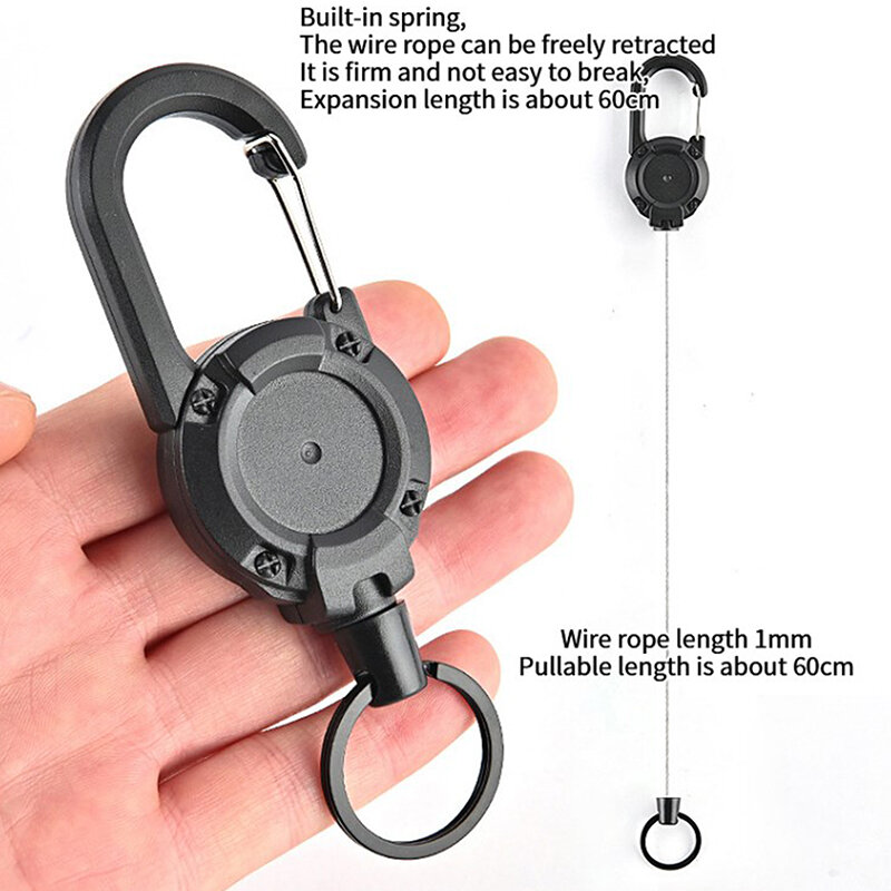 Metalowy łatwy do klamra do pociągnięcia elastyczny brelok do kluczy z antykradzieżą chroniący przed zgubieniem karnet narciarski dowód osobisty