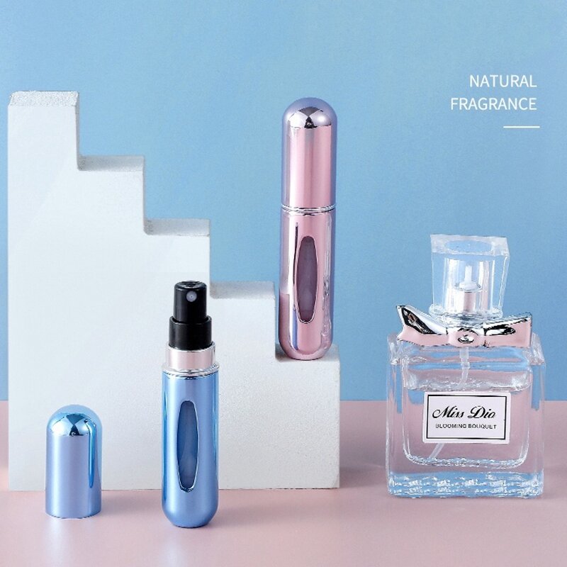 Mini botella de recarga de Perfume, atomizador portátil recargable, dispensador de bolsillo, pulverizador de viaje, 5ml