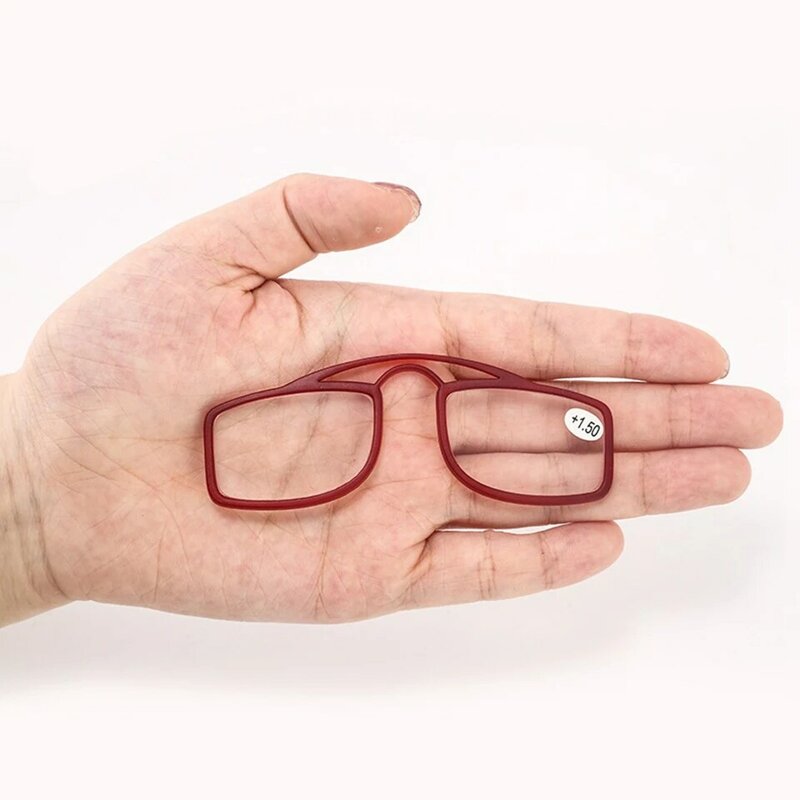 NONOR 휴대용 노안 안경 케이스 포함, 휴대폰 미니 클립 코 브리지 독서 안경, 1.0 3.5