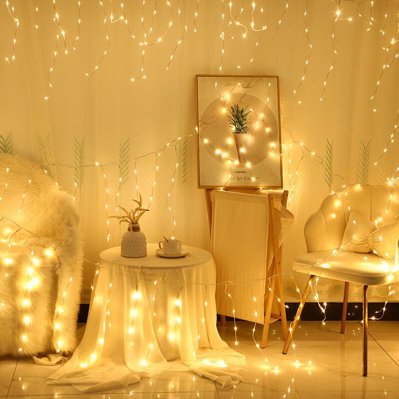 Cadena de luces LED de 30 metros, alambre de cobre, impermeable, batería USB, guirnalda de luz de hadas para Navidad, boda, decoración de fiesta, iluminación