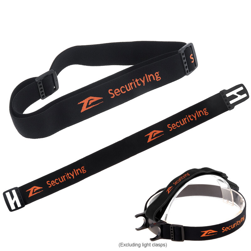 SecurityIng 2pcs Elastic Headband Adjustable Headlight Strap for 22- 26mm Torch Headlight Holder with 400mm Head Fastening Strap