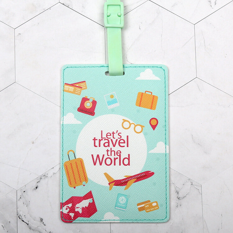 Etichetta per bagagli creativa di alta qualità accessori da viaggio ID valigia PU indirizzo titolare etichetta per imbarco bagagli etichetta portatile LT47