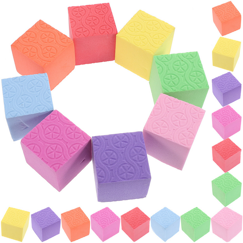 Bloques de construcción de espuma de colores, 50 piezas, cubos cuadrados, material de enseñanza para preescolar